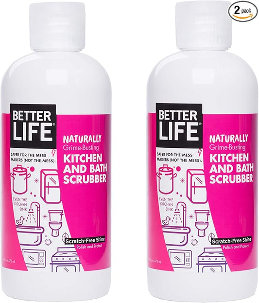 Better Life Natural Kitchen and Bath Scrubber, 16 Ounces (Pack of 2), 24434