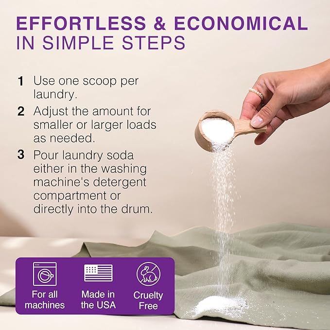Good Natured Brand | Natural Laundry Detergent Powder | Washing Soda for Laundry | Tough Stain Remover | Hypoallergenic, Safe for Sensitive Skin | Eco-friendly | Lavender & Eucalyptus | 47oz 94 Loads