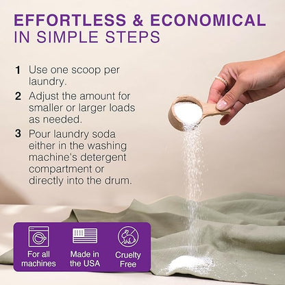 Good Natured Brand | Natural Laundry Detergent Powder | Washing Soda for Laundry | Tough Stain Remover | Hypoallergenic, Safe for Sensitive Skin | Eco-friendly | Lavender & Eucalyptus | 47oz 94 Loads