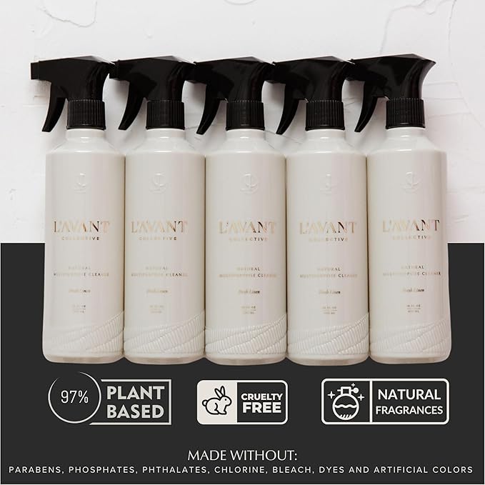 L’AVANT Collective All Purpose Cleaner Spray – Natural Cleaning Spray for Kitchens, Counters, and Bathrooms – Vegan, Organic, Plant-Based Multipurpose Surface Cleaner with Refreshing Fresh Linen Scent