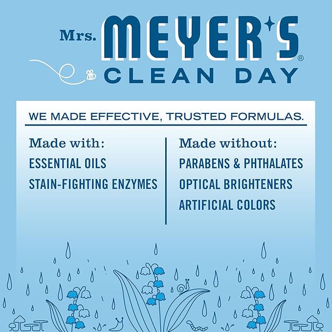 MRS. MEYER'S CLEAN DAY Ultra Concentrated Laundry Detergent, Rain Water Scent, 24.3 fl oz