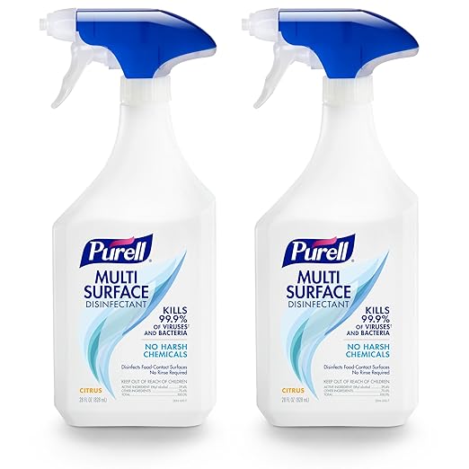 PURELL Multi Surface Disinfectant Spray, Citrus Scent, 28 fl oz Capped Bottle with Spray Trigger in Pack (Pack of 2) - 2844-02-ECCAL