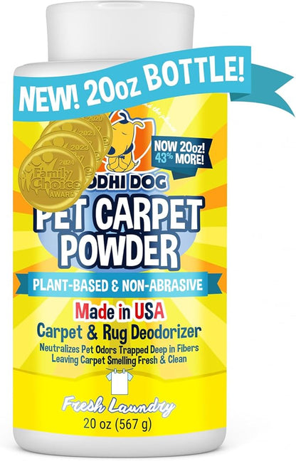 Bodhi Dog Natural Carpet Deodorizer Powder - Dry Pet Smell Eliminator & Urine Odor Remover - Loosens Fur & Dirt - Plant-Based and Biodegradable Room Freshener for Home - Fresh Laundry (Pack of 1)