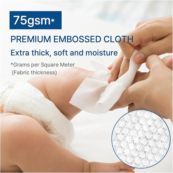 Korea’s #1 Signature Baby Wipes - Hypoallergenic Water-based Unscented Alcohol-Free Ultra-Thick 75 GSM Super Seed Extracts Plant-Based for sensitive skin Flip-Top 560 Count (8 Packs)