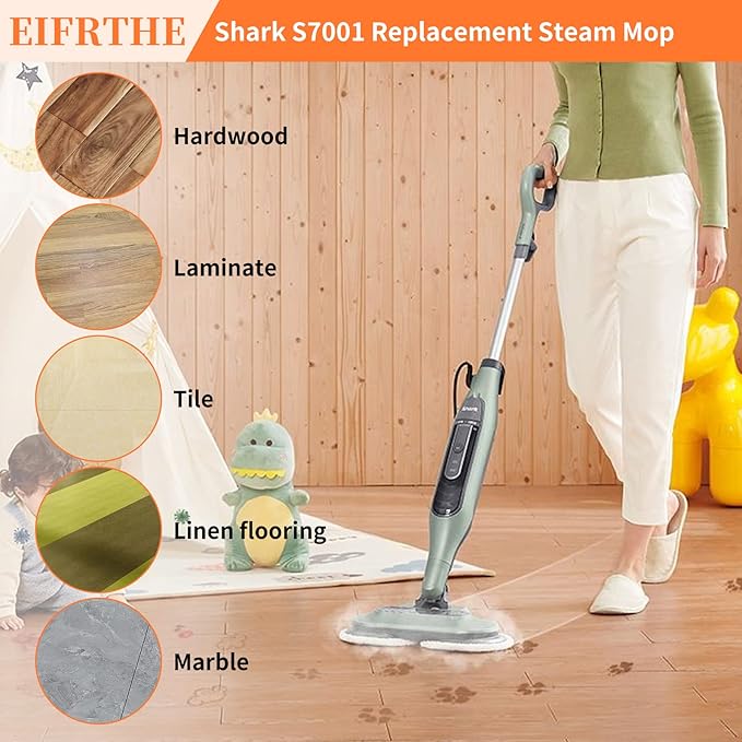 Upgrade S7001 Replacement Steam Mop 10 Packs Compatible with Shark S7000 S7000AMZ S7001 S7001TGT S7000 S7201 S7005 S7020 S8001 S8201 Steam Mop,Shark Steam and Scrub Pads