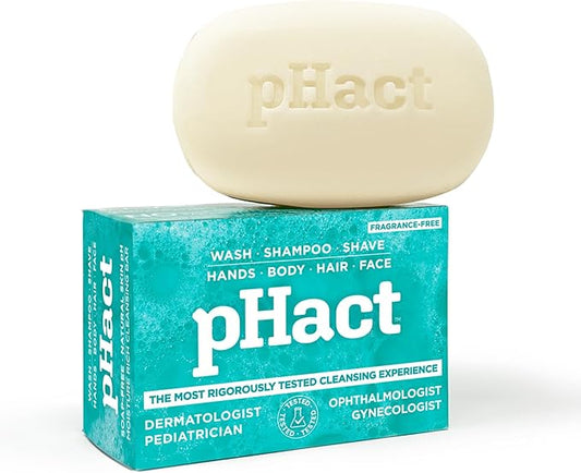 ANDREW LESSMAN pHact Moisture-Rich, Soap-Free Cleansing Bar. Natural Skin pH. Fragrance-Free. All Skin Types - Even Sensitive Skin. Hypoallergenic. Dermatologist Tested. 3-Pack 4.25 oz Each