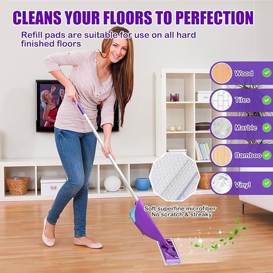 20 Count Mop Pads Refill Compatible with Swiffer WetJet Spray Mops, Wet Jet Mopping Pads for All Purpose Multi Surface Hardwood Floor Cleaning, 4 Layers Thickened and Super Absorbent.