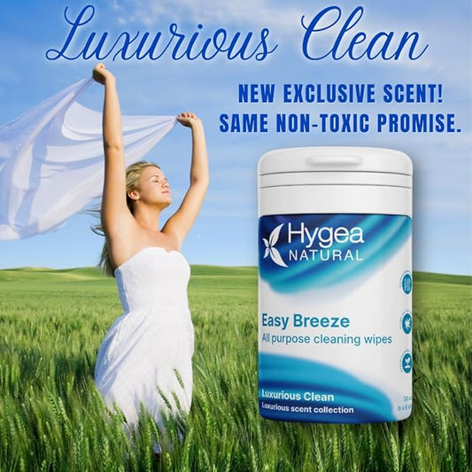 EasyBreeze All Purpose Cleaning Wipes - Biodegradable Bamboo Wipes for Multi-surface Cleaning - Environmentally Friendly Formula - Luxurious Clean Scented (4 Packs of 50 Wipes Each)