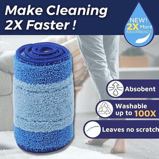 6 Pack Microfiber Cleaning Pad for Bona Spray Mop, Multi-Surface Floor Mop Replacement Pad for Hardwood & Laminate Floors