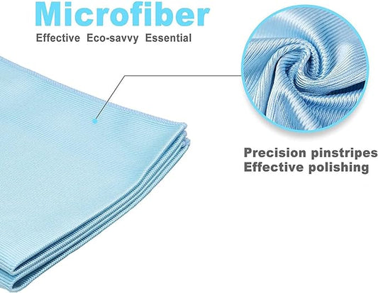 Longmann Window Cleaning Cloth, Glass Cloth, Cleaning Cloth, Streaks Schatches Free (Blue 4 Pack)
