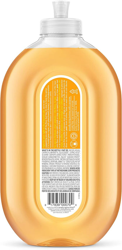 Method Hardwood Floor Cleaner Squirt + Mop Bottle, Ginger Yuzu, For Sealed Hardwood and Laminate Floors, 25 Fl Oz (Pack of 6)