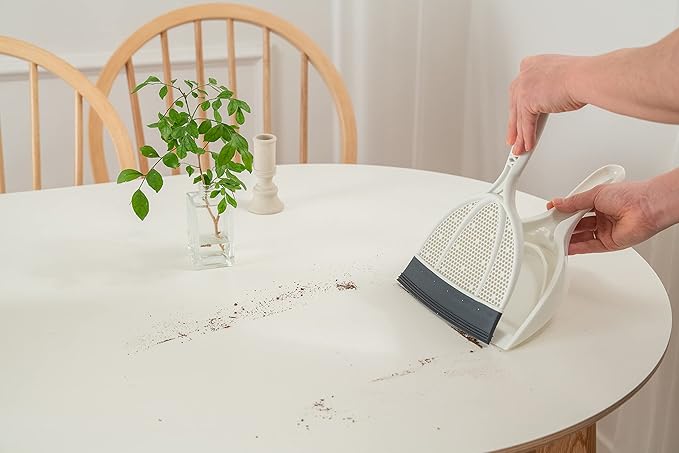 Broombi Silicone Handheld Brush & Dustpan Set - All Smooth Surface Squeegee Sweeper - Ideal for Pet Hair Removal, Wet and Dry Use to Maximize Clean-Up Efficiency