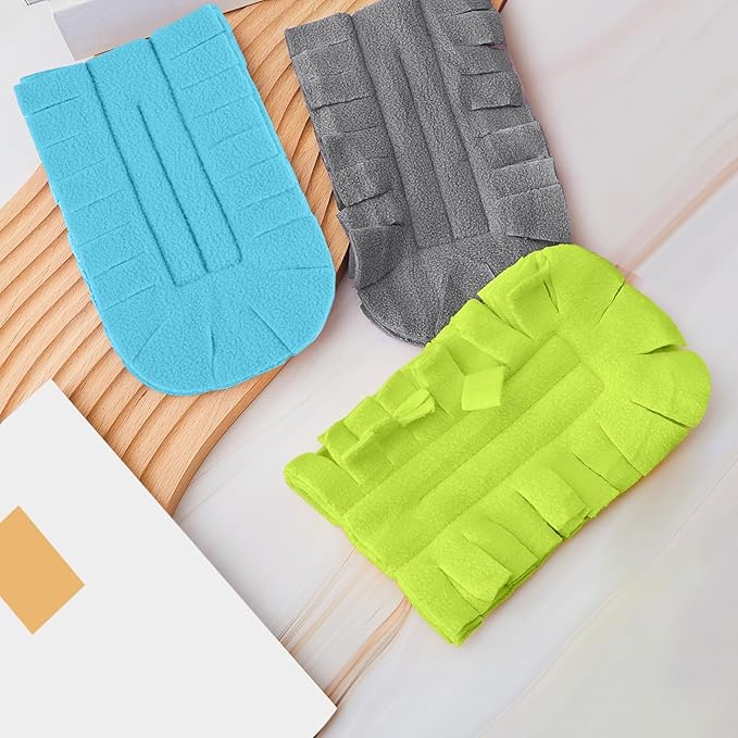 Zubebe 3 Pcs Heavy Duty Duster Refill Reusable Fleece Duster Refills Multi Surface Washable Cleaning Pads for Home, Blinds, Fans, Corners, Furniture (Blue,Green,Gray)