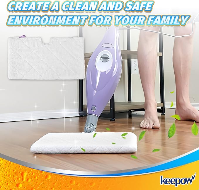 KEEPOW Steam Mop Replacement Pads for Shark Steam Pocket Mop S3500 Series S3501 S3601 S3550 S3901 SE450 S3801CO S3601D S2901 S2902, 8 Pack
