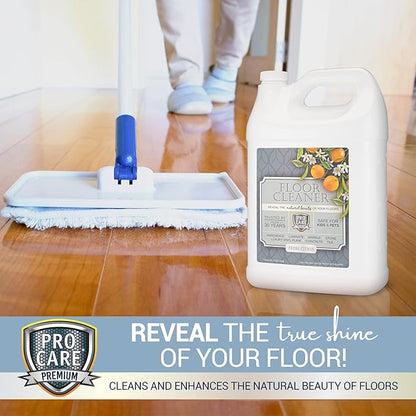 Floor Cleaner (Made in USA) | Tile, Stone, Laminate, Vinyl & Natural Wood Floor Cleaner for Mopping, Household Supplies, Cleaning Solution with Citrus Aroma - 1 Gal (128 Fl Oz)