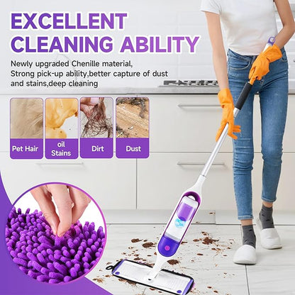 6 Pack Reusable Replacements Pads Compatible with Swiffer PowerMop,Microfiber Power Mop Pads for Swiffer 15'' Spray Mop, Washable PowerMop Pads Used for Multi Hardwood Floors