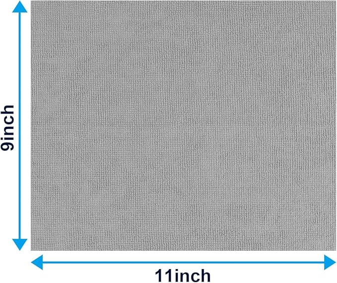 Microfiber Cleaning Cloth, 100 Pack Cleaning Rags, Lint-Free, Ultra Absorbent Reusable Paper Towels for Home, Kitchen, Car, Garage or Shop, Dish Rags, 11" x 9", Grey