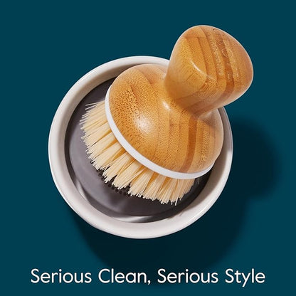 Grove Co. Bubble-Up Dish Brush, 2-Pack, Ergonomically Designed Dish Scrubber, Replacement Dish Scrub Brush, Removes Tough Messes, Gentle on Dishes, Sustainable Solution to The World's Waste