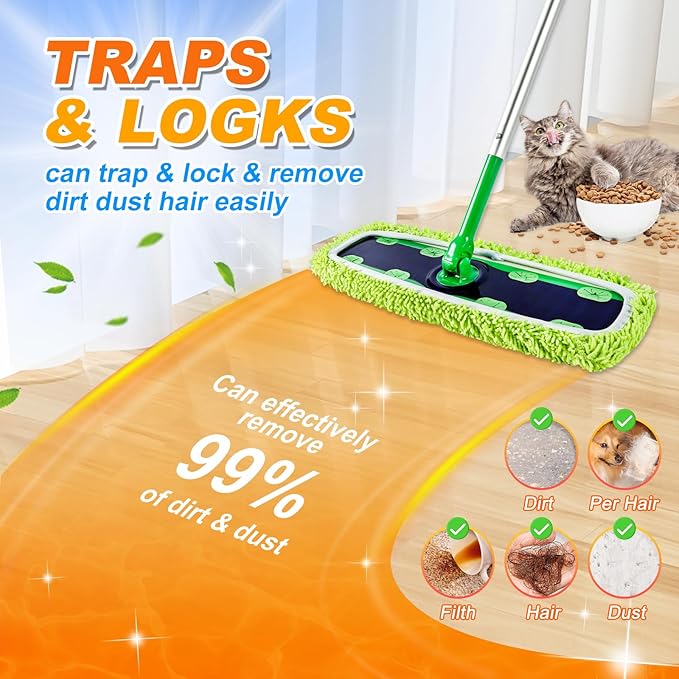 Reusable Mop Pads for Swiffer Sweeper XL Mop, MyKEEPOW Dry Wet XL Sweeping Refill Pads for Floor Cleaning, 3 Pack