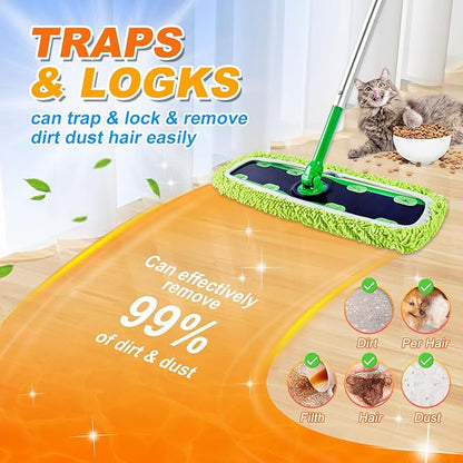 Reusable Mop Pads for Swiffer Sweeper XL Mop, MyKEEPOW Dry Wet XL Sweeping Refill Pads for Floor Cleaning, 3 Pack