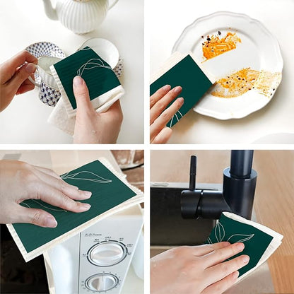 Morigins Wholesale Swedish Dish Cloths - 6 Pack Reusable Compostable Kitchen Cloth,Cellulose Sponge Dish Cloths Dish Towel Set