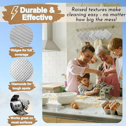 Swedish Dishcloths - Ecofriendly Reusable Paper Towels, Biodegradable Dish Cloths - Cellulose Sponge Dish Cloths for Washing Dishes - 8 Pack (Black & White)