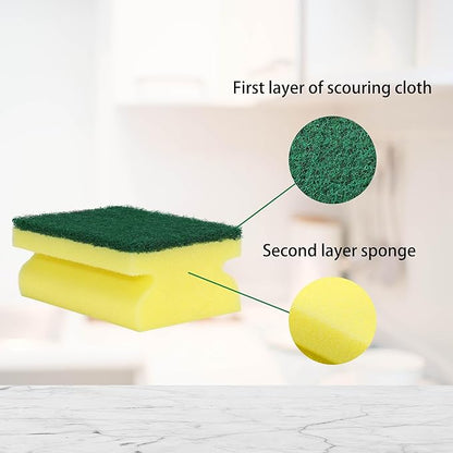3 Pcs 2-Layer Super Absorbent Bamboo Charcoal Dish Cloths,12 Pcs Non-Scratch Sponges Scrub Pads for Dishes, Sinks, Stove
