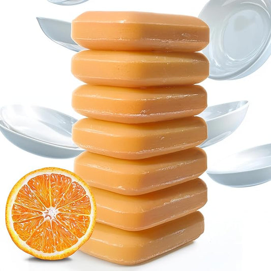 7 Big Dish Soap Bars with Citrus Essential Oil & Natural Ingredients, Skin-Safe, Non-Toxic, Plastic-Free Packaging - Value Pack