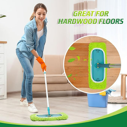 Toulite 2 Pcs Reusable Mop Refill Pads Replacement Compatible with Most XL Sweeper 17" x 5" Microfiber Mops Head Floor Cleaning Supplies (Handle is Not Included)