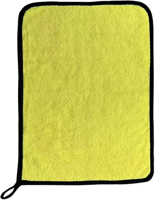 Microfiber Cleaning Cloth, Reusable and Lint-Free Cleaning Cloths for Car Wash, Detailing, Pet Drying, and Home Cleaning Supplies, Pack of 10 (10-Pack 11.8"" x 15.7""), Grey-yellow
