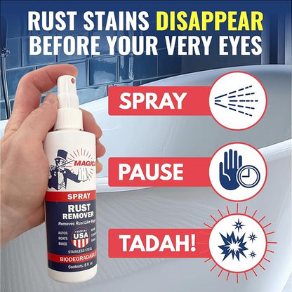 Magica® Rust Remover (8oz Spray) Reliably Removing Rust Stains for over 35 years USA Made