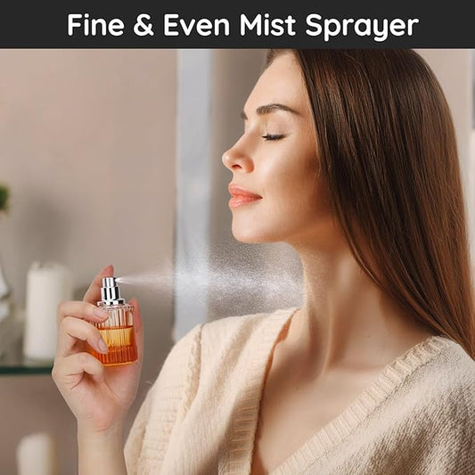 Segbeauty 1oz Refillable Atomizer, 30ml Glass Spray Bottle, Pack of 2 Small Travel Size Empty Bottles, Fine Mist Spray for Cologne, Perfume - Women and Men