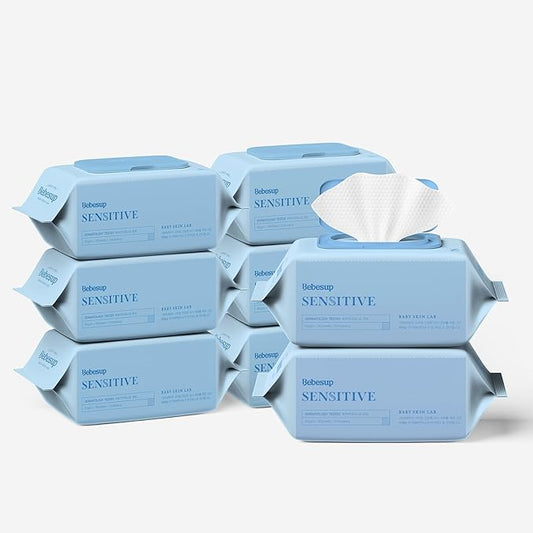 Korea’s #1 Sensitive Baby Wipes -Hypoallergenic Water-based Unscented Alcohol-Free Extra-Thick 65 GSM Superfood Extracts Plant- Based for sensitive skin Flip-Top 640 Count (8 Packs)