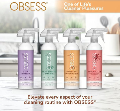 OBSESS Grout & Tile Cleaner: Grout Cleaner for Tile Floors | Bathroom Tile Cleaner | Non-Toxic Professional Strength Brightener | Ceramic Tile and Grout Cleaner, also for Marble, Granite