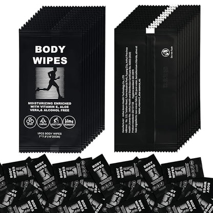 Body Wipes for Women and Men Individually Wrapped Face and Body Wipes, Bath Wipes for Adults No Rinse Personal Cleansing Wipes Travel, Bulk Deodorant for Homeless Shower Wipes for Camping Hiking (200)