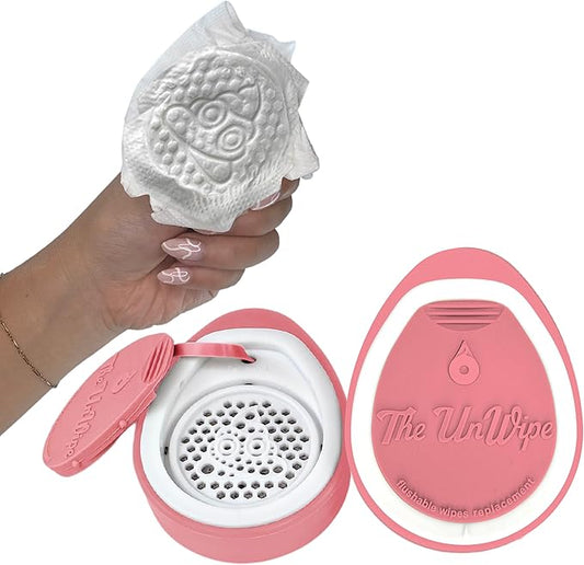 – Textured, Portable, Septic-Safe Tush Cleaning Instead of Flushable or Baby Wipes, Pink
