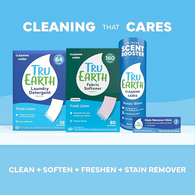Tru Earth Fabric Softener Sheets, Fresh Linen, 50 Sheets