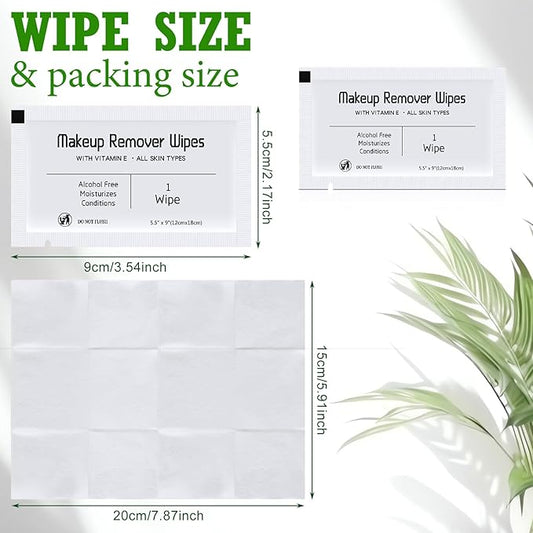 150 Pcs Makeup Remover Wipes Bulk Waterproof Makeup Wipes Individually Wrapped Face Wipes for Women Gentle Facial Cleansing Towelettes for Travel Hotel Skin Mascara Lipstick Oil Dirt (White)