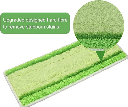 Washable and Reusable Dry Wet Mopping Pads Replacement Parts Compatible for iRobot Braava Jet m6 (6110) (6012) (6112) (6113) Ultimate Robot Mop Pads Accessories (4 Green Wet Pad)