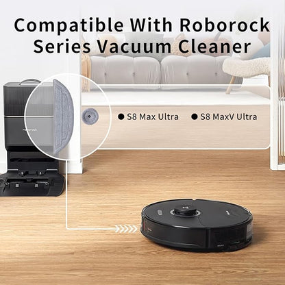 12Pack Microfiber Mop Cloths Compatible with Roborock S8 MaxV Ultra, S8 Max Ultra Robot Vacuum,6 Pack Mop Pad Replacement Accessories with Dual Sonic Vibrations Modules