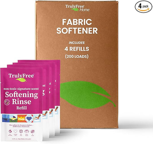 Fabric Softening Conditioner for Clothes| Safe for Babies & Kids with Sensitive Skin | Plant-Based | Include 1 Refillable 50oz Bottle with Measuring Cap| Signature Scent Rinse(200 Loads)