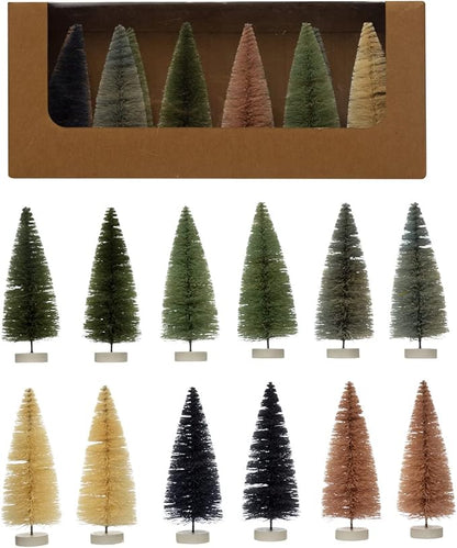 Creative Co-Op Sisal Bottle Brush Tree with Wood Base, Multicolor