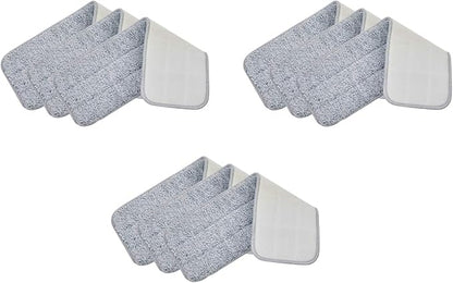 True & Tidy® Extra Thick Microfiber Mop Pad Pack Refill for SPRAY-250, SPRAY-360 Spray Mop Kit SWEEP-180 Sweeper, Machine Washable up to 100x, 15.5 x 5 inch (9-Pack)