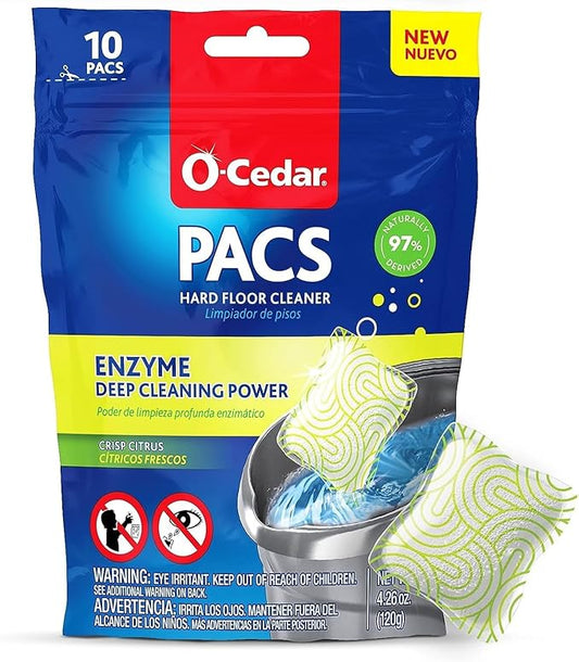 O-Cedar MicroTwist MAX Microfiber Mop with 2 MicroTwist MAX Refills and Citrus Floor Cleaning PACS (Variety Pack)