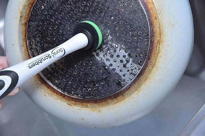 Sonic Scrubber – Super Electric Cleaning Brush | 3 Heads & 4 Multi-Firm Pads to Scrub, Polish & Clean Tile, Grout, Kitchen, Bathroom & More | Water-Resistant | Well-Loved in Japan