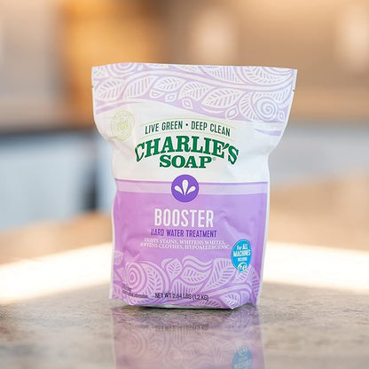 Charlie's Soap Booster & Hard Water Treatment (2.64 Lbs, 2 Pack) Natural Powdered Water Softener and Laundry Booster – Safe and Effective