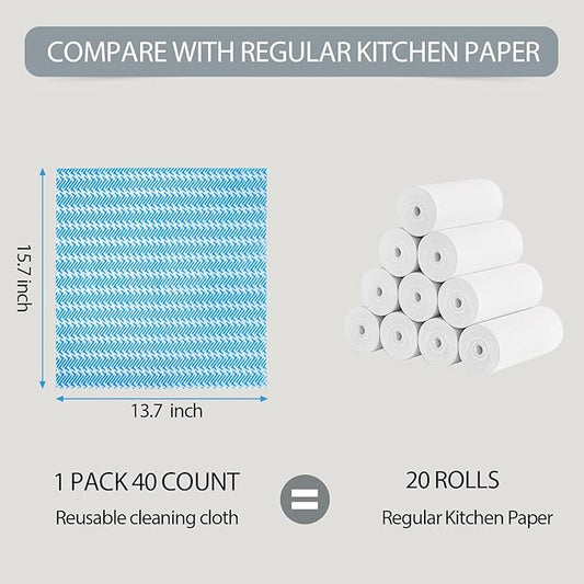 Disposable Cleaning Cloths Dry Handi Wipes Reusable Dish Cloths Multi Use Reusable Cleaning Towels,Machine Washable J Cloth,Heavy Duty Handy Wipes 13.7" X 15.7" 80 Count