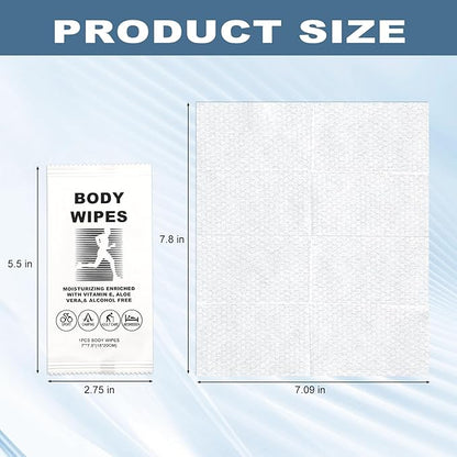 Body Wipes for Women and Men Individually Wrapped Face and Body Wipes, Bath Wipes for Adults No Rinse Personal Cleansing Wipes Travel, Bulk Deodorant for Homeless Shower Wipes for Camping Hiking (400)