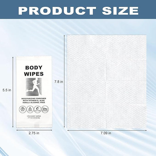 Body Wipes for Women and Men Individually Wrapped Face and Body Wipes, Bath Wipes for Adults No Rinse Personal Cleansing Wipes Travel, Bulk Deodorant for Homeless Shower Wipes for Camping Hiking (300)