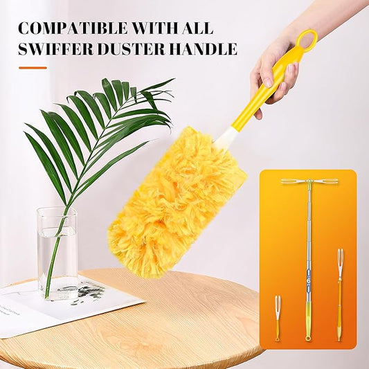 20 Count 360 Duster Pads for Swiffer Duster Handle, Multisurface Heavy Duty Replacements Refills with 1 Handle, Disposable Pad for Cleaning